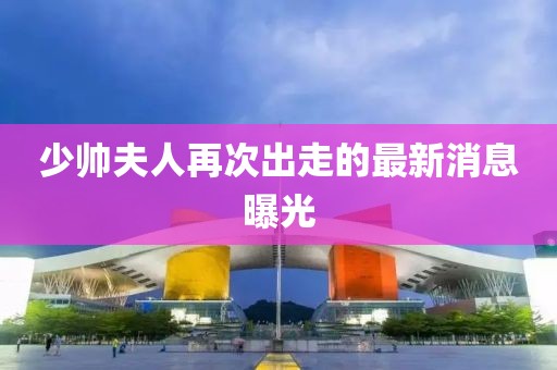 少帅夫人再次出走的最新消息曝光