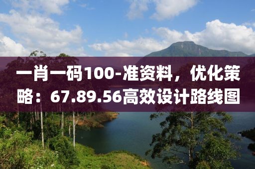 一肖一码100-准资料，优化策略：67.89.56高效设计路线图