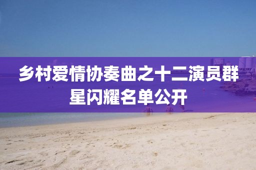 乡村爱情协奏曲之十二演员群星闪耀名单公开