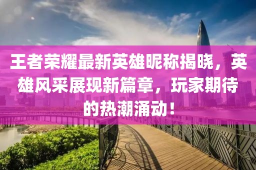 王者荣耀最新英雄昵称揭晓，英雄风采展现新篇章，玩家期待的热潮涌动！