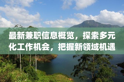 最新兼职信息概览，探索多元化工作机会，把握新领域机遇