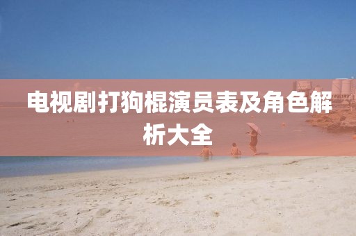 电视剧打狗棍演员表及角色解析大全