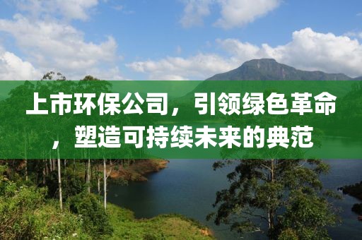 上市环保公司，引领绿色革命，塑造可持续未来的典范