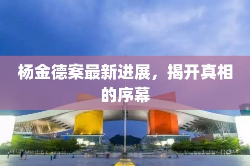 杨金德案最新进展，揭开真相的序幕