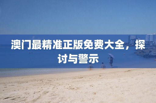 澳门最精准正版免费大全，探讨与警示