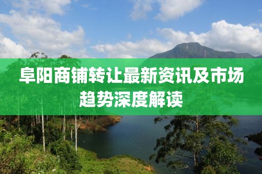 阜阳商铺转让最新资讯及市场趋势深度解读