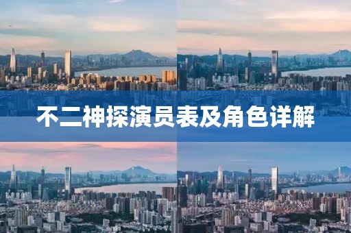 不二神探演员表及角色详解