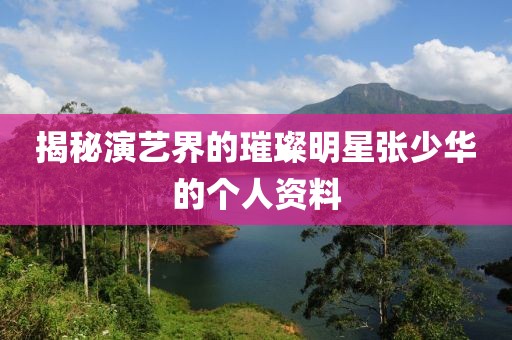 揭秘演艺界的璀璨明星张少华的个人资料