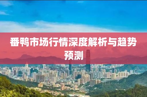 番鸭市场行情深度解析与趋势预测