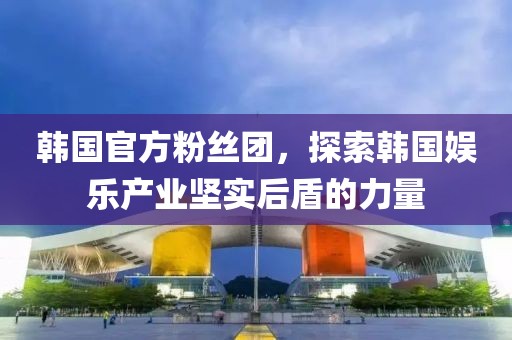 韩国官方粉丝团，探索韩国娱乐产业坚实后盾的力量